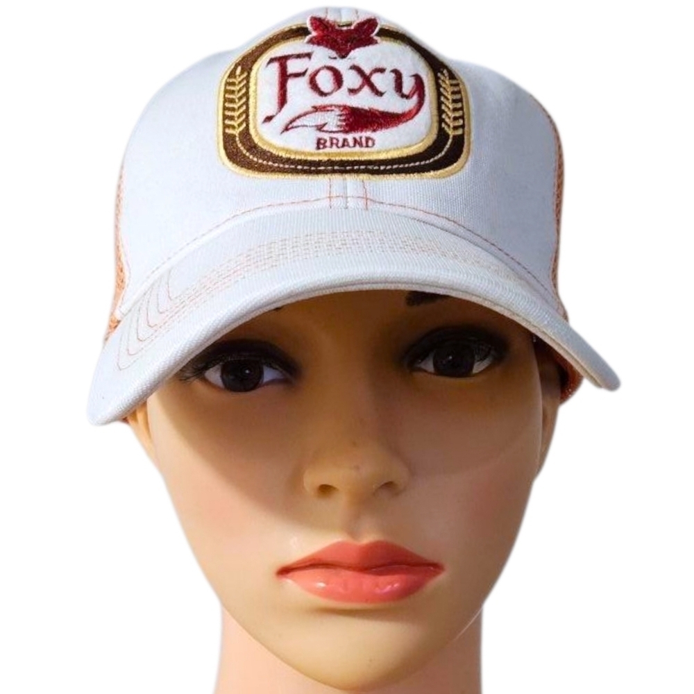 Y2K American Eagle Snapback Hat Foxy Orange & White